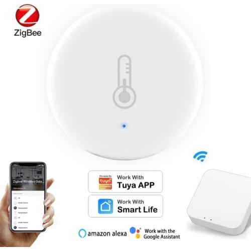Tuya ZigBee Smart Temperature And Humidity Sensor App Wireless Gateway Hub Remote Control Work with Alexa Google Home Assistant