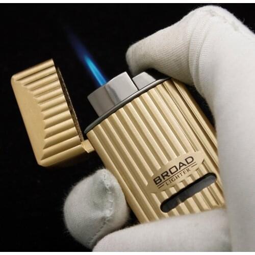 Cigar Lighter Windproof Jet Torch lighters Refillable Butane Gas Visible gas window Metal Lighter Gift For Friend