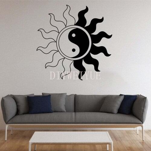 Yoga Gym Decor Wall Sticker Yin Yang Vinyl Decal Home Decor Wall Tattoo for Living Room Bedroom Removeable DIY Mural G544