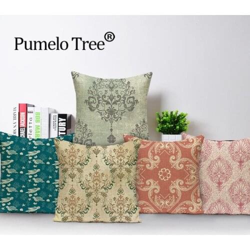 Vintage Mandala Throw Pillows Case Floral Geometric Sofa Decorative Pillow Cases Abstract Stripe Decor Cushion Cover Kissenbezug