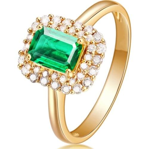 Classic 925 Silver Jewelry Rings for Women Accessories with Emerald Zircon Gemstone Open Finger Ring Wedding Promise Party Gift