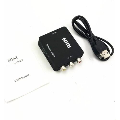 1080P HDMI-compatible Mini VGA to RCA AV Composite Adapter Converter with 3.5mm Audio VGA2AV / CVBS + Audio to PC HDTV Converter