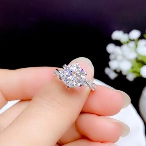 2021 newest heart style crackling moissanite ring for women jewelry engagement ring for wedding 925 silver ring birthday gift