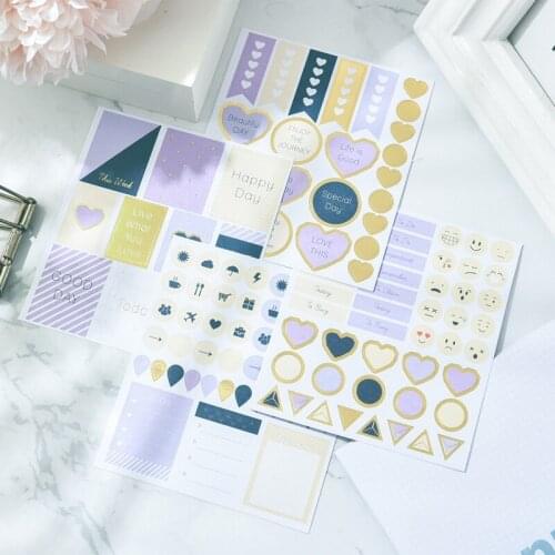 ZFPARTY 4pcs Happy Day Stickers for Scrapbooking DIY Projects/Photo Album/Card Making Crafts
