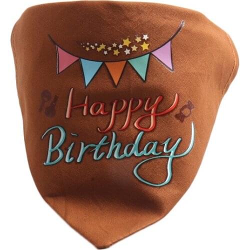 45PCS / LOT New Pet Collar Dog Neckerchief Wish HappyBirthday Series Dog Accessories Pet Saliva Towel Triangular Towel