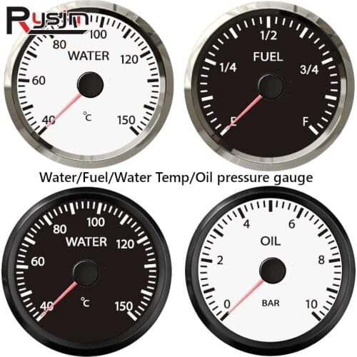 52mm Universal Boat Car Fuel/Water Level Gauge Oil Pressure Water Temperature Meter for Auto Motorcycle Marine Yacht Accessories