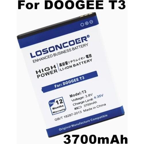 LOSONCOER T3 3700mAh Mobile Phone Battery For Doogee T3 Battery+Quick Arrive