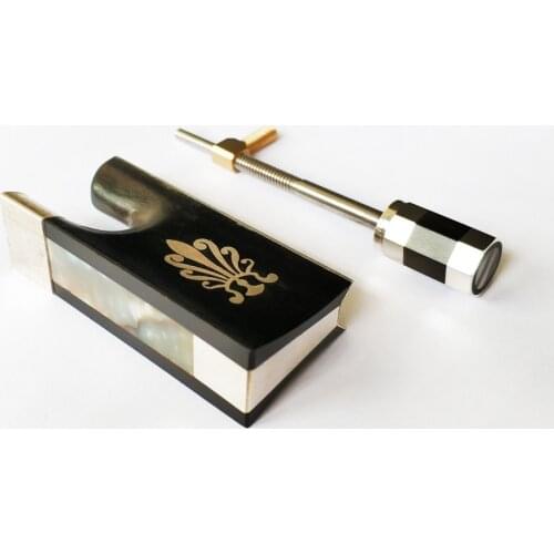 Violin Top Quality Sterling Sivler Bow Frog with Silver Flower EB031