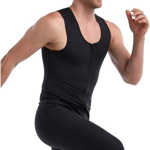 Bodysuit Men Seamless Sweat Vest Body Shapers Zip Tank Tops Waist Trainer Slimming Pants Modeling Belt Losing Weight Sauna Suit