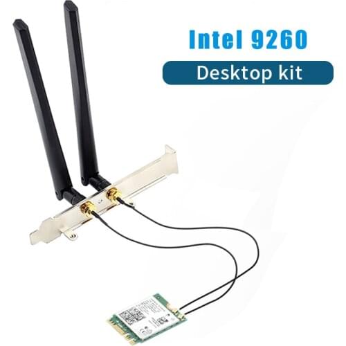 2030Mbps Dual Band Intel 9260 Wifi Card Desktop Kit Bluetooth 5.0 802.11ac 9260NGW M.2 Wireless Adapter 2x 6DBI Antenna Set