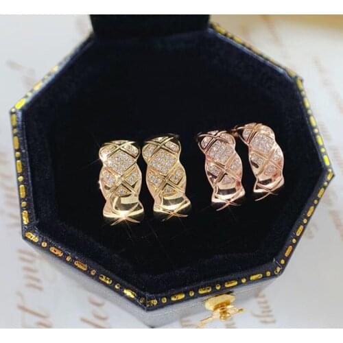 Vintage Rhombus Veins Charms Earrings for Women Drop Small Huggies Stud Earrings Minimalist Small Gold Earrings Female Jewelry