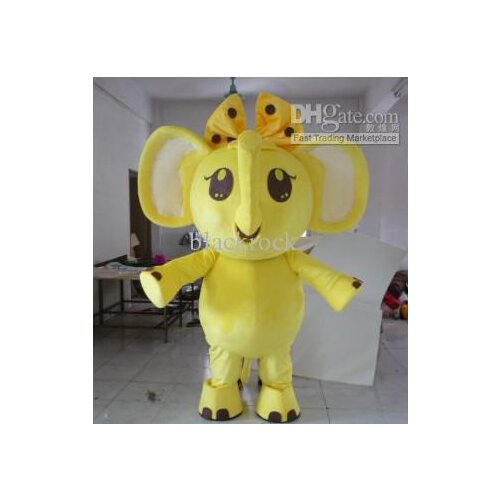 Hot sale 2017 Adult new super-affordable funny loves yellow elephant mascot costumes cartoon