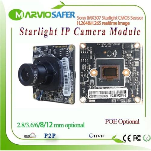 H.265/H.264 1080P FULL HD 3MP Starlight Colorful Night Vision CCTV IP Network Camera Module Sony IMX307 Board Onvif Audio Alarm