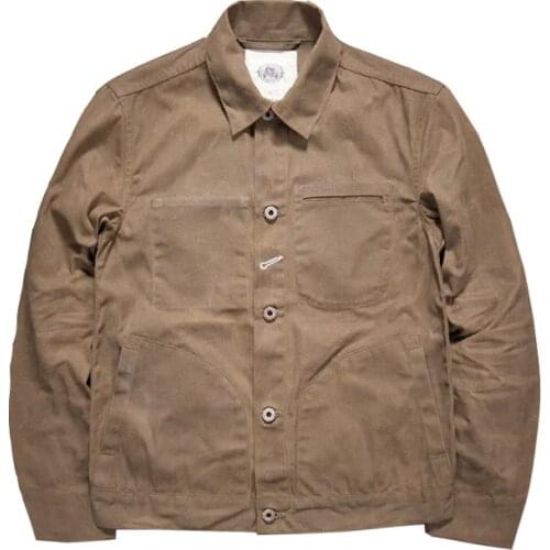 Red Tornado Waxed Canvas Supply Jacket Unlined Spring Men Workwear Tan & Olive