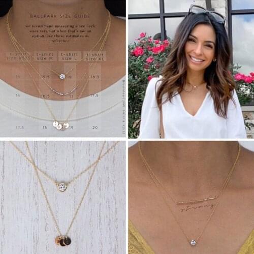 Stainless Steel Necklace with Diamond Gold Filled Round Diamond Cut Crystal Multilayer Necklace Jewelry Suitable for Daily Showe