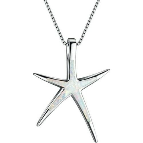 Fashion and popular womens Pentagram Pendant Necklace starfish personality charm versatile womens jewelry