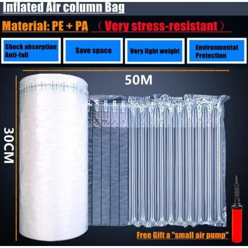 50MX30CM Inflatable Air Buffer PE Packaging Bump Filling Air Column Protect Bubble Bag Anti-Pressure Shock Express Mail Pocket