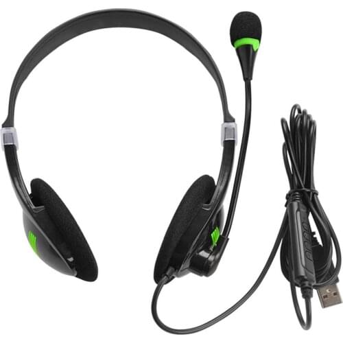 Office Wired Headset Call Center Telephone Operator Headphone With Microphone Laptop Computer PC USB Earphones