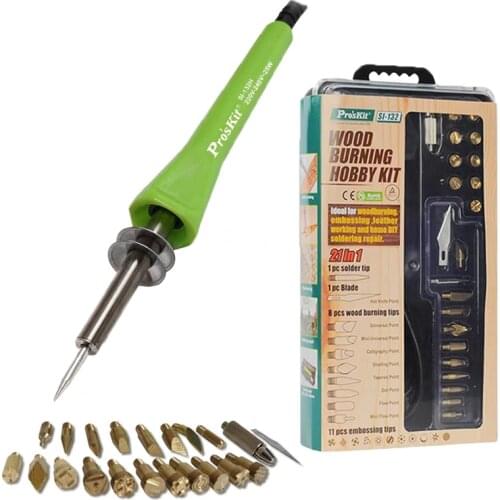 Proskit SI-132H 21 in 1 Soldering Iron Pen Tools Wood Burning Hobby Kit For Carving Embossing Home DIY Soldering Repair Tools