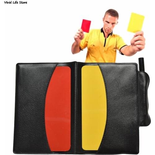 Useful Sport Football Soccer Referee Wallet Notebook with Red Card and Yellow Card
