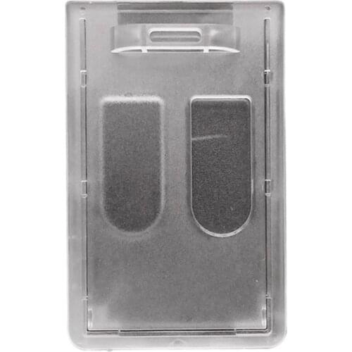 Transparent Plastic Vertical Hard ID Access Card Cover Credit Card Case Badge Holder Double Side Card Holder Case 1pc / 5pcs