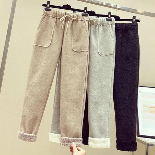 Zoki Winter Women Sweatpants High Waist Loose Fashion Autumn Joggers Ankle-Length Harem Pants Casual Warm Plus Size Trousers