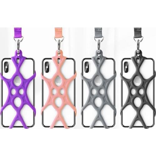 Universal Lanyard For Phone Silicone Sports Phone Strap Mobile Phone Lanyards Ring Holder Case Neck Hanging Rope Sling