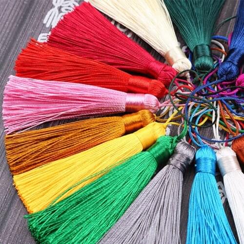 10pcs/lot Ethnic Colorful Silk CharmTassels 8cm Decoration High Quality Handcraft Brush Fringes Fit Earring Pendants DIY Jewelry