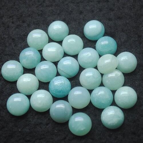 12PCS Nature Amazonite Cabochons Round Shape 6mm 10mm 14mm 16mm No Hole Loose DIY Beads Findings Top Sells With Free Shipping
