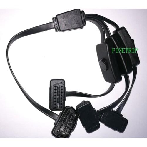 2017 New Male to 3 Female Connector OBD OBD2 16PIN Power Switch Diagnostic Tool Lenght 50CM Switch ON/OFF Save Power For ELM327
