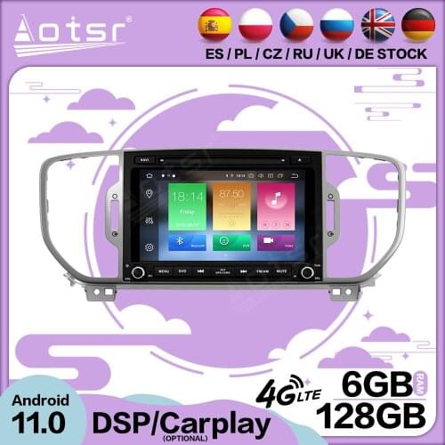 6+128G Carplay Android 11 For KIA Sportage 2016 2017 2018 Car Multimedia GPS Video Player Radio Receiver Audio Stereo Head Unit