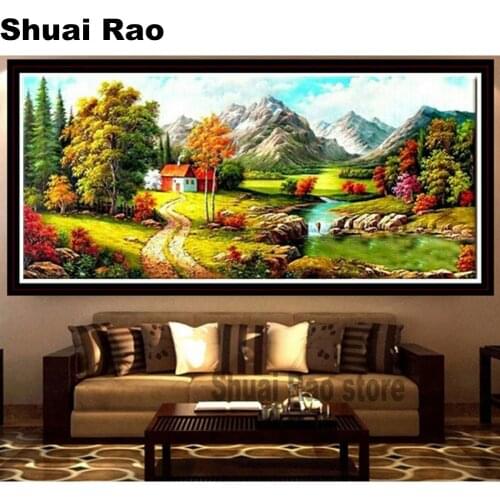 Large size Landscapes Garden lodge diamond mosaic diy diamond painting 5d diamond embroidery full square round resin drill