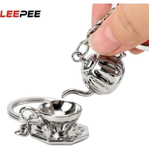LEEPEE Car Key Chain Keyring Coffee Series For Men Woman Pendant Jewelry Key Ring Keychain Auto Accessories Car-styling