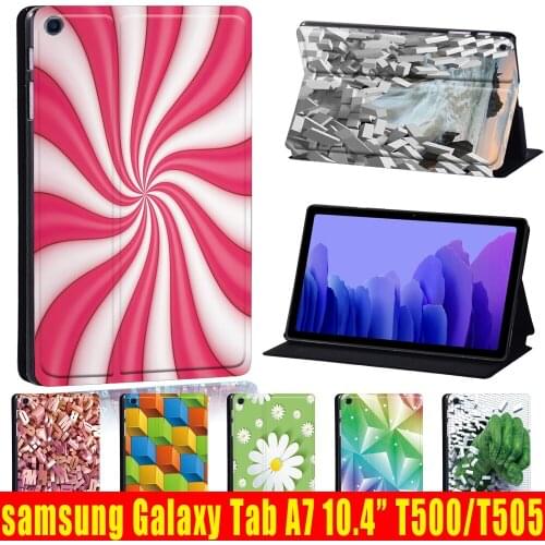 Case For Samsung Galaxy Tab A7 10.4 Inch 2020 T500/T505 Flip Shockproof Tablet PU Leather Stand protective Cover Case + Free Pen