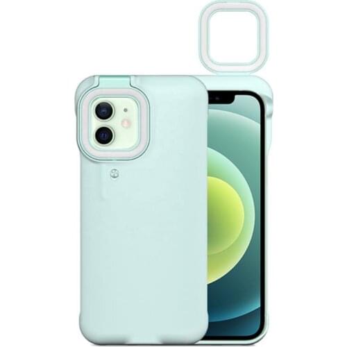 Phone Case For iPhone 12 Pro 11 Fill Light Selfie Beauty Ring Light Flash Case Capa Stable Shell iPhone XR X Xs 7 Plus Cover