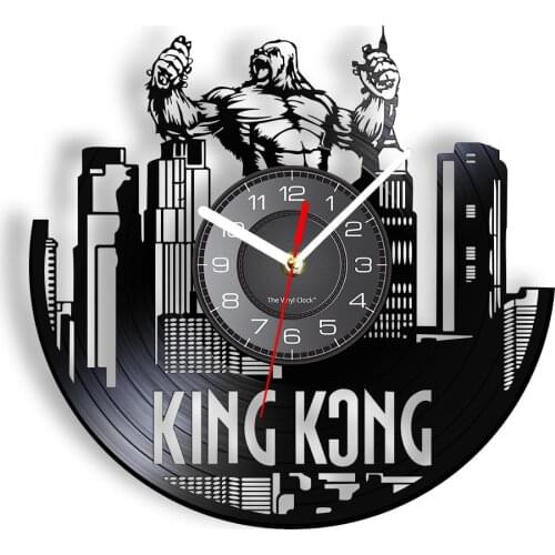 Giant Destroy Angry Monster Movie Vinyl Album LP Record Clock Enormous Ape King Vintage Decor For Home Cinema Movie Fan Gift