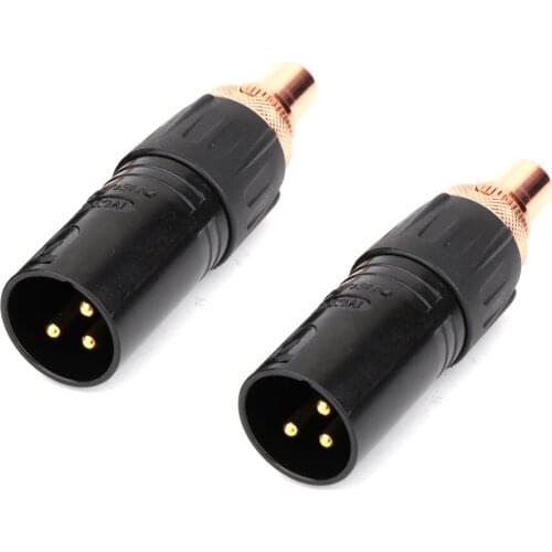 Hi-end Neutrik XLR Female to RCA Female Socket Adapter Gold Balanced Plug Male