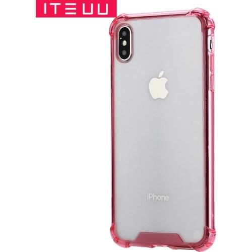 ITEUU Heavy Duty Shockproof Case for iPhone X XS MAX XR PC TPU Air Cushion Super Anti-knock Clear Transparent Hard Back Cover