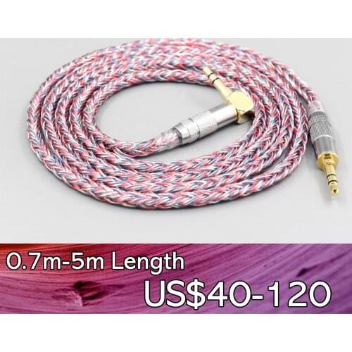 LN007598 16 Core Silver OCC OFC Mixed Braid Cable For Fostex T50RP Mk3 T40RP Mk2 T20RP Mk2 Dekoni Audio Blue Earphone Headphone