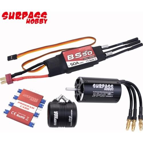 Surpass Waterproof 2948 3000KV/3450KV Motor&Water Cooling Jacket&50A Brushless ESC Programming Card For RC Boat RC Accessories