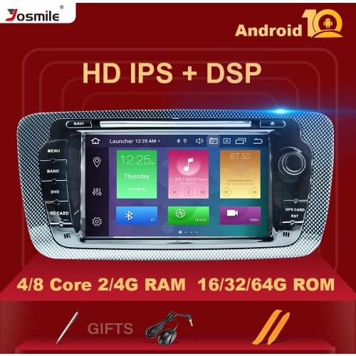 DSP IPS 2Din Android 10 autoRadio Multimedia For Seat Ibiza 6J MK4 Sport Coupe Ecomotive Cupra 2009 2010 2011 2012 2013 GPS DVD