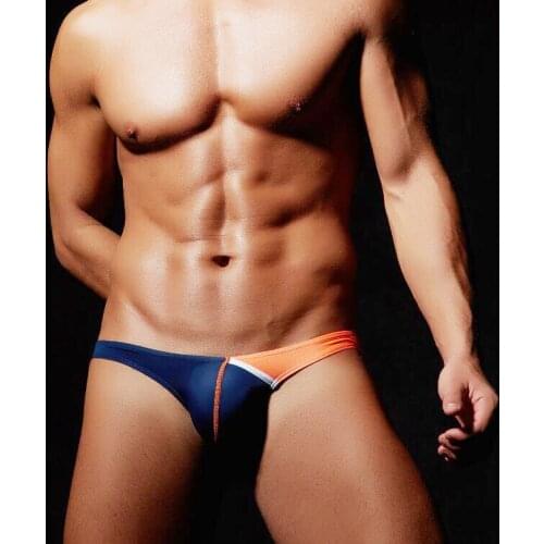 New underwear mens briefs U convex ultra thin ice silk super elastic low waist sexy color matching briefs ropa interior hombre