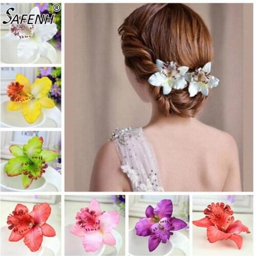 New Fashion 6 Colors Choosed Bohemia Style Orchid Peony Flowers Hair Clips Hairpins for Women Hair Accessories for Beach