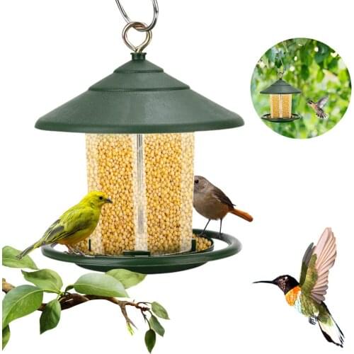 New Transparency Wild Bird Feeder Outdoor Bird Feeders Food Container Hanging Gazebo Bird Feeder For Garden Decoration Feeder
