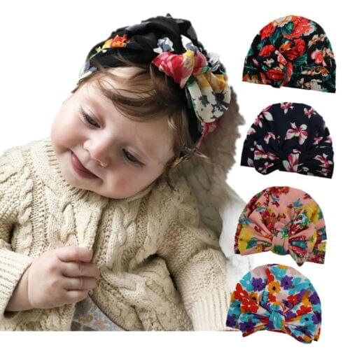 Girl Baby Hat Newborn Elastic Flower Baby Turban Hats Cotton Infant Beanie Cap Baby Hat
