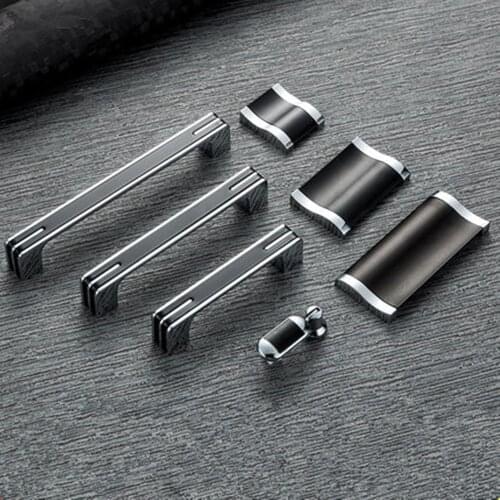 Coat cabinet door handle modern minimalist sand black dark drawer handle pendant European and American furniture hardware handle