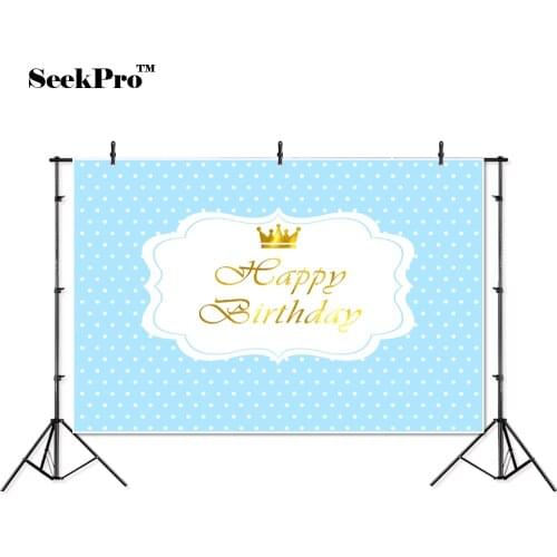Thin vinyl happy birthday crown dots baby children photo Backgrounds Printed Professional indoor Photographic studio Backdrops