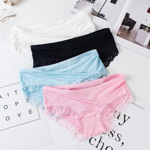 Women Lace Panties Lady Cotton Underwear Girls Breathable Seamless Solid Low waist Briefs Female Cute Sexy Lingerie Intimates
