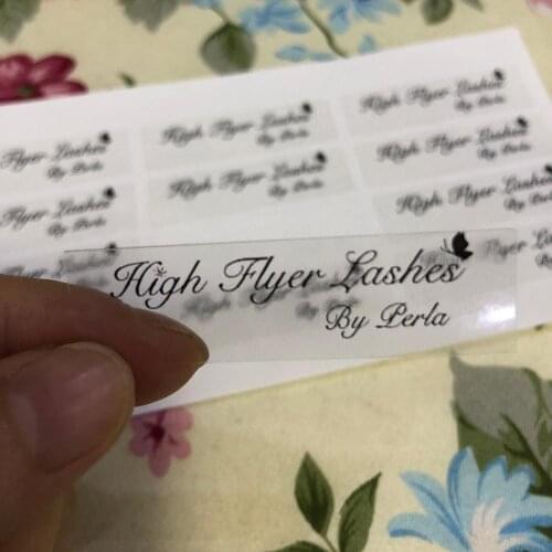 Waterproof Clear Transparent rectangular Custom Sticker with rectangle Customized LOGO with black printing texts