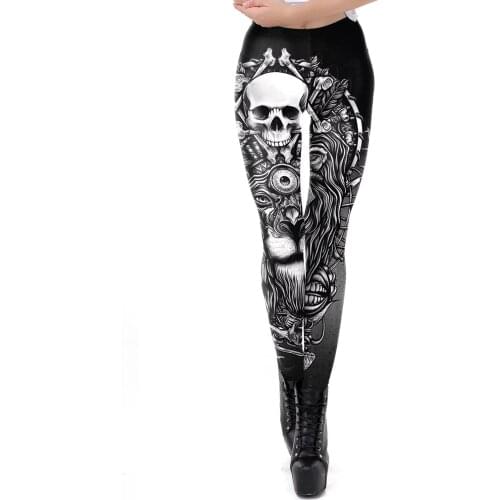 2020 Skull New Design Punk Women Legging Gothic Style Lion Retro Vintage Steampunk Leggins Ankle Pants